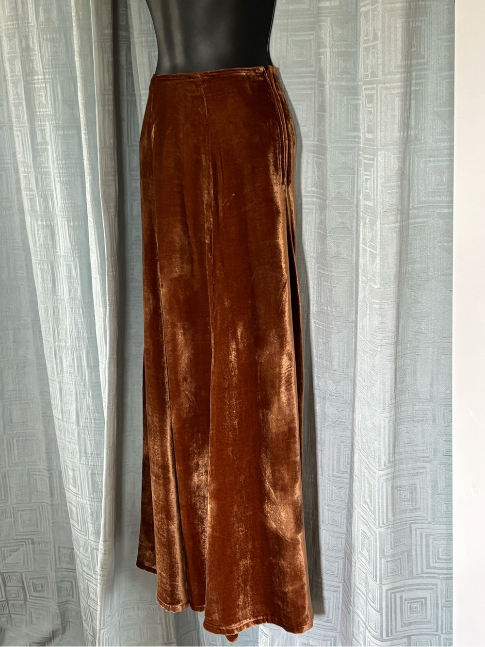 Sundance Copper velvet maxi skirt Sz Sm 6 - Picture 8 of 9